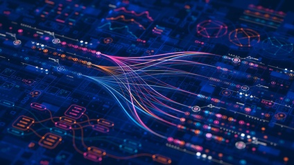 Big Data-Technologie, Datenwissenschaft, Analyse künstlicher Intelligenz, generative KI, Deep Learning, maschinelles Lernen, Algorithmus, neuronale Flussnetzwerkanalyse
